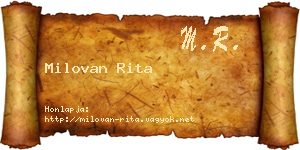 Milovan Rita névjegykártya